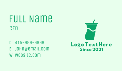 Green Juice Tumbler Business Card Image Preview
