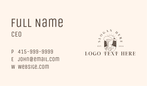 Cowgirl Western Hat Business Card Design Image Preview