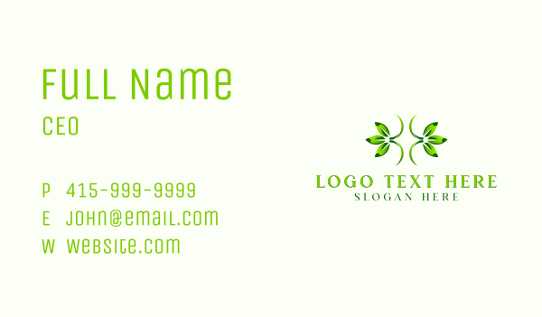 Natural Organic Herb Leaf Business Card Design Image Preview