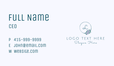 Floral Ornament Wreath Letter Business Card Image Preview