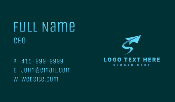 Paper Plane Aviation Business Card Design Image Preview