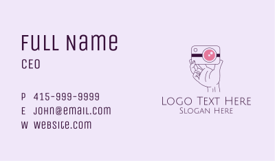 Photographer Camera Hand  Business Card Image Preview
