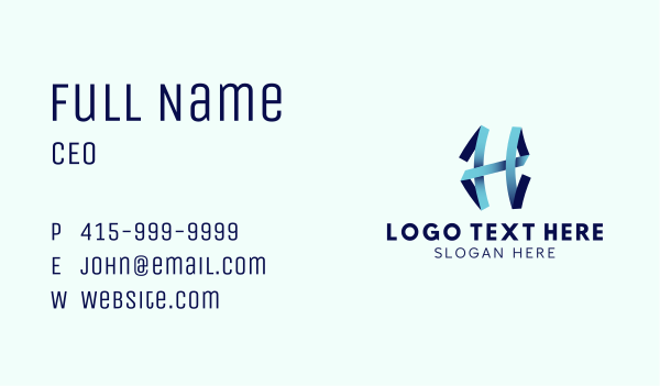 Ribbon Letter H Business Card Design Image Preview