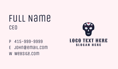 Floral Skull Festival Business Card Image Preview