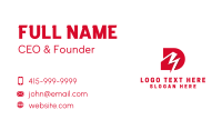 Red DM Monogram  Business Card Image Preview
