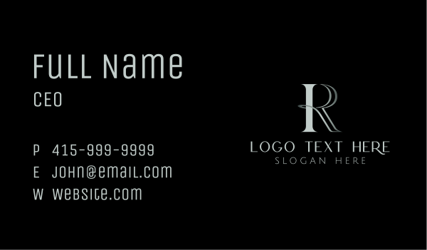 Luxury I & R Monogram Business Card Design Image Preview