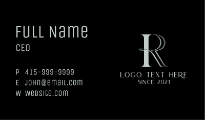 Luxury I & R Monogram Business Card