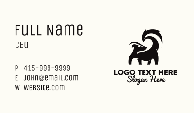 Black Skunk Animal Business Card