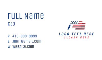 Patriotic American Flag Business Card Image Preview
