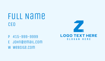 Blue Eagle Letter Z Business Card Image Preview