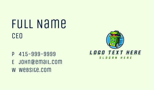 Trash Bin Recycling Business Card Design Image Preview