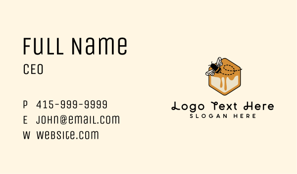 Hexagon Honey  Bee Business Card Design Image Preview