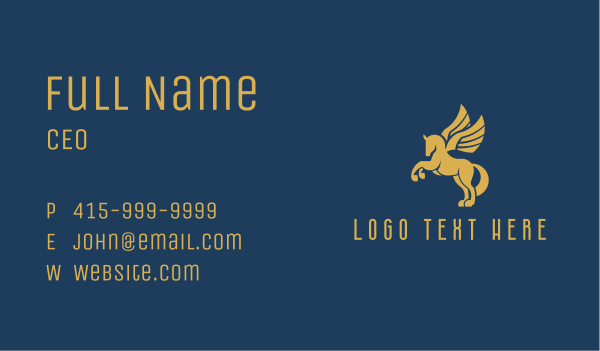 Gold Pegasus Company Business Card Design Image Preview