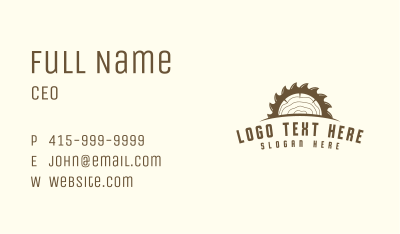 Saw Blade Wood Trunk Business Card Image Preview