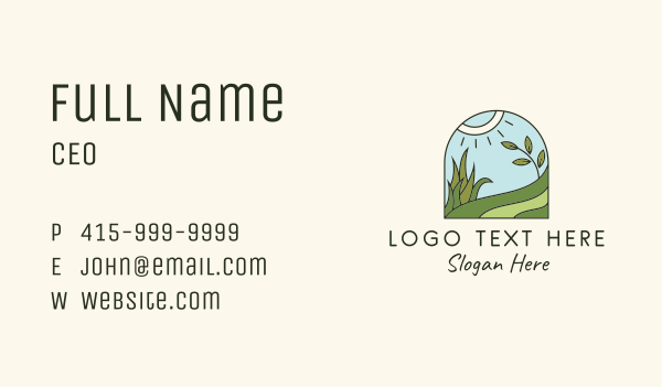 Yard Sun Grass Business Card Design Image Preview