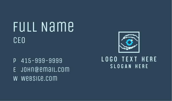 Pixel Web Eye Business Card Design Image Preview