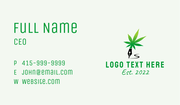 Cannabis Pen Publishing Business Card Design Image Preview