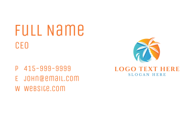 Palm Tree Beach Resort Business Card Image Preview