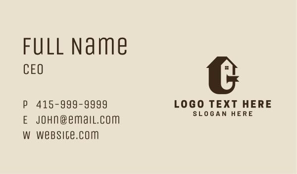 House Realty Letter G Business Card Design Image Preview