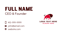 Red Angry Bison Business Card Image Preview