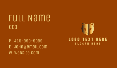 Golden Bear Helmet Business Card Image Preview