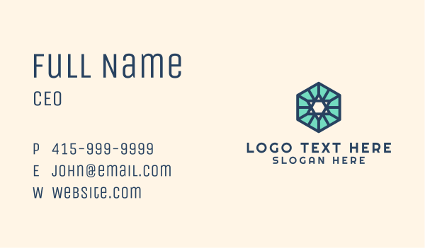 Simple Hexagon Star Business Card Design Image Preview