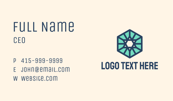Simple Hexagon Star Business Card Design