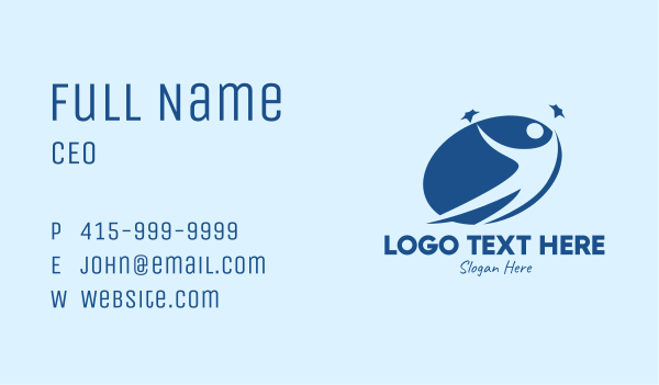 Blue Star Person  Business Card Design Image Preview