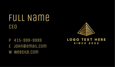 Gold Pyramid Landmark Business Card Image Preview