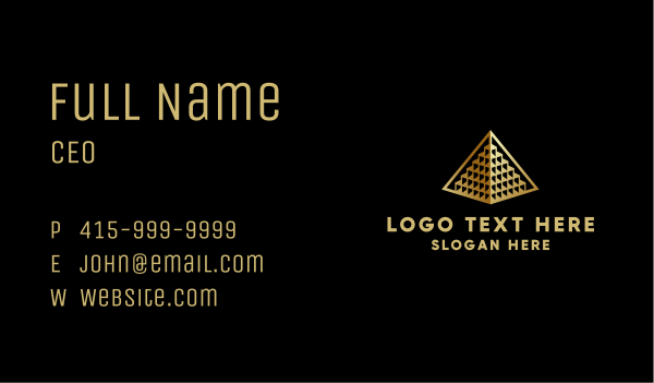 Gold Pyramid Landmark Business Card Design Image Preview