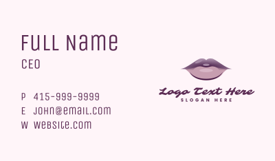 Aesthetic Purple Lips Business Card Image Preview