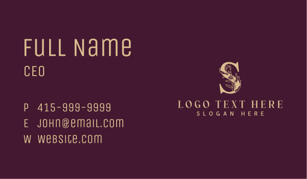 Stylish Flower Boutique Letter S Business Card Design