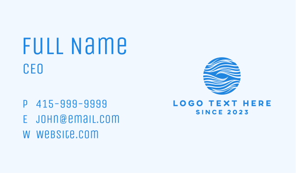 Blue Abstract Waves Business Card Design Image Preview