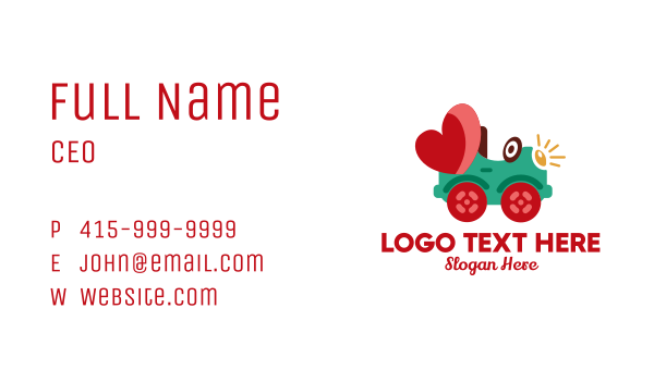 Toy Car Heart  Business Card Design Image Preview
