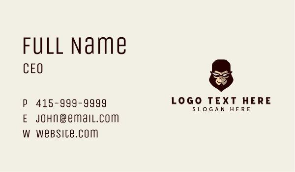 Cool Monkey Shades Business Card Design Image Preview