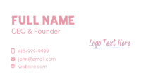 Pink Feminine Wordmark  Business Card Image Preview