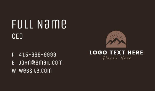 Mountain Peak Adventure Business Card Design Image Preview