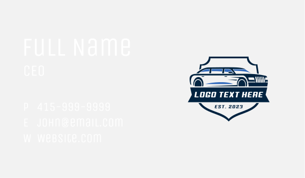 Limousine Vehicle Transportation Business Card Design Image Preview