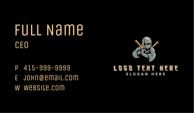 Ninja Fighter Gaming Business Card Image Preview