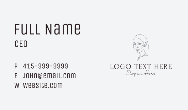Pearl Necklace Woman Business Card Design Image Preview