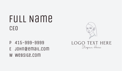 Pearl Necklace Woman Business Card Image Preview