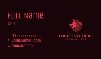 Royal Wild Lion Business Card Image Preview