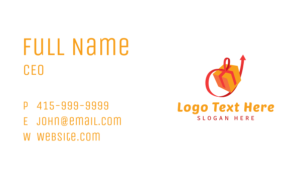 Ribbon Present Courier Business Card Design Image Preview