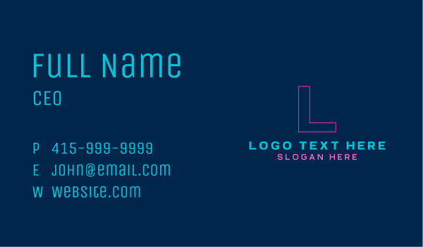 Generic Outline Lettermark Business Card Design Image Preview