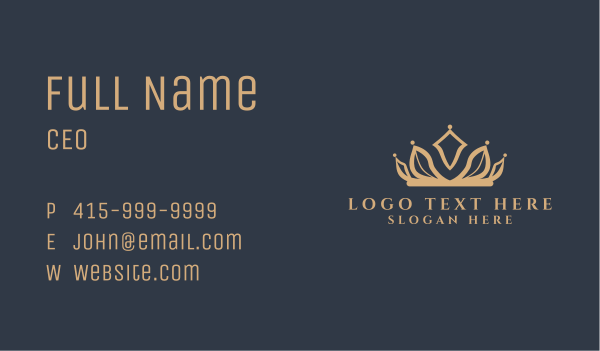Luxury Tiara Jewelry Business Card Design Image Preview