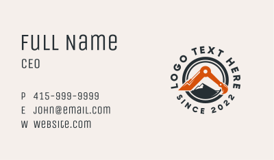 Construction Mountain Excavator  Business Card