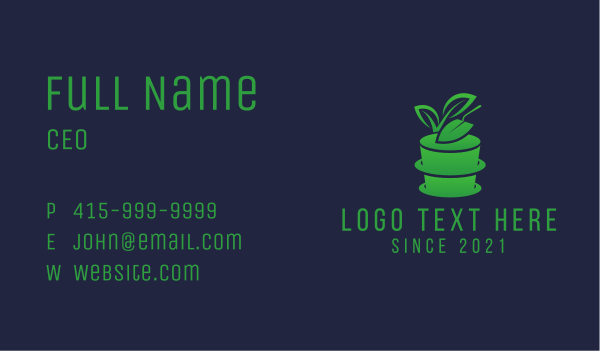 Pot Plant Shovel  Business Card Design Image Preview