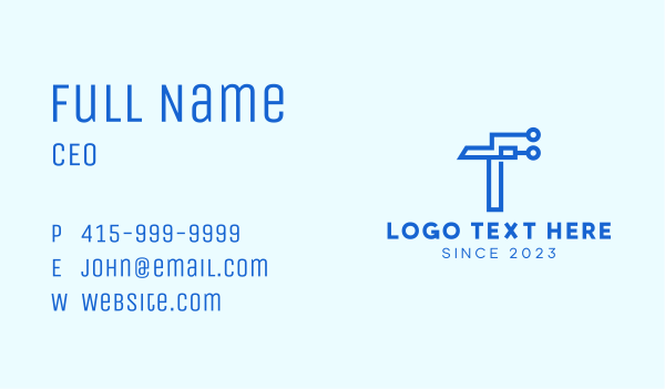 Tech Circuit Letter T Business Card Design Image Preview