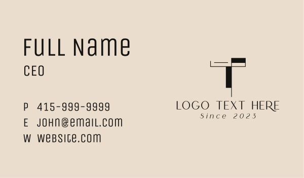 Interior Design Letter T Business Card Design Image Preview