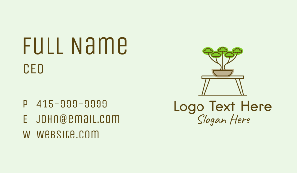 Bonsai Garden Plant Business Card Design Image Preview